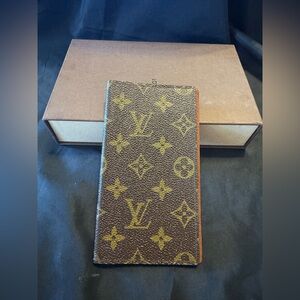 Louis Vuitton LV Monogram Canvas Agenda Checkbook Holder Wallet with LV Box